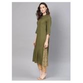 Juniper - Green Rayon Womens Flared Kurti ( Pack of 1 ) - L