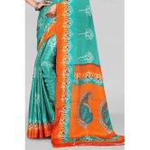 LEELAVATI - Orange Crepe Saree With Blouse Piece ( Pack of 1 ) - Orange