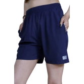 Solid Women Dark Blue Sports Shorts