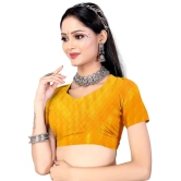 LEELAVATI - Yellow Crepe Saree With Blouse Piece ( Pack of 1 ) - Yellow