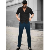 clafoutis Polyester Regular Fit Self Design Half Sleeves Mens Casual Shirt - Black ( Pack of 1 ) - None