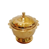 Golden Brass Bowl with Lid Set of 2