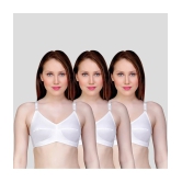 TCG - White Cotton Non Padded Womens Everyday Bra ( Pack of 3 ) - None