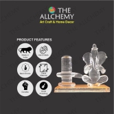 THE ALLCHEMY Glass Shiv with Ganesha, Gifting Shiv Ganesha Statue