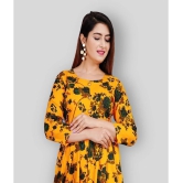 Smien - Yellow Rayon Womens Front Slit Kurti ( Pack of 1 ) - None