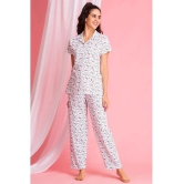 Clovia Cotton Nightsuit Sets - White Pack of 2 - None