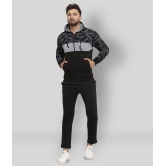 Wild West - Black Fleece Slim Fit Colorblock Mens Sports Tracksuit ( Pack of 1 ) - XXL