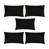 PINDIA Pack of 5 Black Pillow Cover - Black