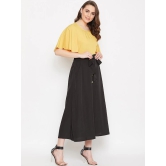 Women Yellow & Black Solid Top with Skirt