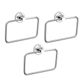 ANMEX Rectangle Stainless Steel Towel Ring for Bathroom/Wash Basin/Napkin-Towel Hanger/Bathroom Accessories - PACK OF 3