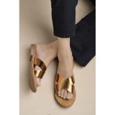 Shoetopia Bronze Womens Flats - None