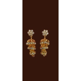 Stunning Cubic Zirconia Jhumka Earrings in Gold Plated earrings