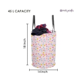 PrettyKrafts Laundry Basket for Clothes with Handles Round shape without lid (45 LTR) Pack of 1