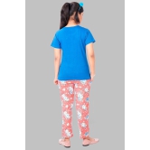 Girls Printed Cotton Round Neck Short Sleeves Pyjama Set-13-14 years