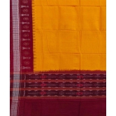 Yellow Red Sambalpuri Handwoven Single Ikat Cotton Dupatta