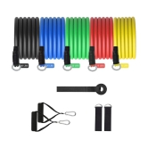 Resistance Tube Set with Foam Handles, Door Anchor, Ideal for Home & Gym - Multicolor