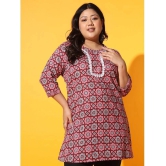 AUSTIVO Cotton Printed Straight Womens Kurti - Multicoloured ( Pack of 1 ) - None