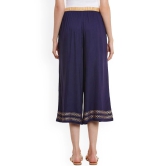 Women Navy Blue Solid Culottes