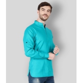 Springberry - Turquoise Cotton Slim Fit Mens Casual Shirt ( Pack of 1 ) - None