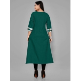 RIAANA - Green Cotton Blend Women''s Front Slit Kurti ( Pack of 1 ) - None