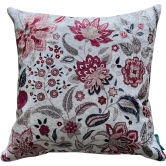 Chintz Garland Modern Chic Designer Velvet Cushion Cover (Red & Pink)