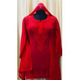 Short Top & Dupatta sets-Blood Red / Premium Soft Georgette