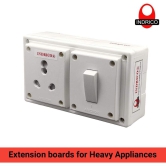 INDRICO? Extension Board with Long Wire (1.5 mm) 16Amp 1 Socket 1 Switch (Pack of 1) Polycarbonate, White