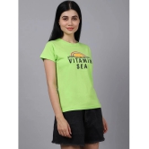 Fabflee - Fluorescent Green Cotton Regular Fit Womens T-Shirt ( Pack of 1 ) - None