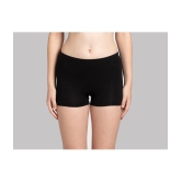 Tkeshto - Black Cotton Lycra Solid Women's Boy Shorts ( Pack of 2 ) - None