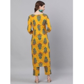 Antaran Cotton Printed Kurti With Pants Womens Stitched Salwar Suit - Yellow ( Pack of 1 ) - None