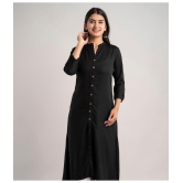 MAUKA - Black Rayon Women''s A-line Kurti ( Pack of 1 ) - None