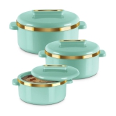 Milton Curve Jr. Inner Stainless Steel Casserole Set of 3, Light Green - Light Green