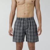 Checkmate Combed Cotton Boxer Shorts Smoke Grey XXL