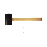 DIY Crafts Jewelers Hammer Black Rubber Mallet with Wooden Handle Rubber Mallet Do it Your Self Tools. (1 Pack)