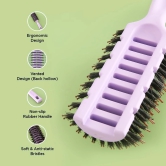 Kuber Industries Hair Brush, Flexible Bristles, Quick Drying, Suitable for All Hair Types, Round Vented, 3 Piece, Purple.-Kuber Industries Hair Brush, Flexible Bristles, Paddle, Quick Drying, All