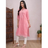 Ketch Polyester Self Design Straight Womens Kurti - Pink ( Pack of 1 ) - None