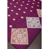 Exquisite Purple Banarasi Katan Silk Saree with Meenakari Geometric Motifs| SILK MARK CERTIFIED