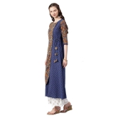 Alena - Blue Cotton Women's Angrakha Kurti - XXL