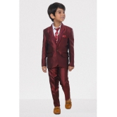 DKGF Fashion - Maroon Polyester Boys Suit ( Pack of 1 ) - None