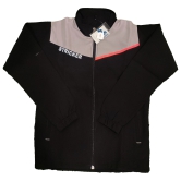 GS SPORTS Men Casual Jacket-BLACK LIGHT GRAY ORANGE PYPING