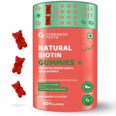 Carbamide Forte Biotin Hair and Skin Vitamin Gummies - 60 Veg Gummies|Strawberry & Orange Flavour