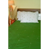 Little Hearts Green Cotton Bedsheet