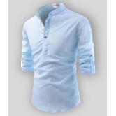 Life Roads - Sky Blue Cotton Mens Shirt Style Kurta ( Pack of 1 ) - None