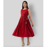 FABRR - Red Rayon Women's A- line Dress ( Pack of 1 ) - 3XL