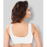 Dermawear White Poly Cotton Solid Sports Bra - L