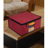 HOMETALES Non-Woven Saree Cover / Cloth Storage & Organizer with Transparent Window,Maroon (6U)