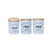 Coffee, Tea & Sugar - Metal Jar Set Of 3, Cylindrical & 1600Ml,