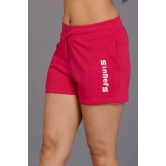 Sinner Printed Red Cotton Shorts for Women