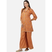 Women Floral Printed Sequinned Pure Cotton Kurta with Palazzos