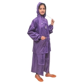 Goodluck Nylon Raincoat Set - Purple - XL